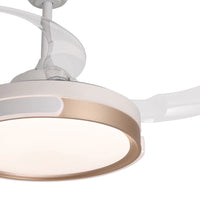 LÚZETE - VENTILATORE A SOFFITTO LED 35W REGOLABILE CON 4 PALETTE RIENTRANTI BURLINGTON