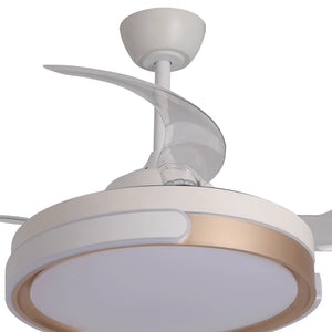 LÚZETE - VENTILATORE A SOFFITTO LED 35W REGOLABILE CON 4 PALETTE RIENTRANTI BURLINGTON