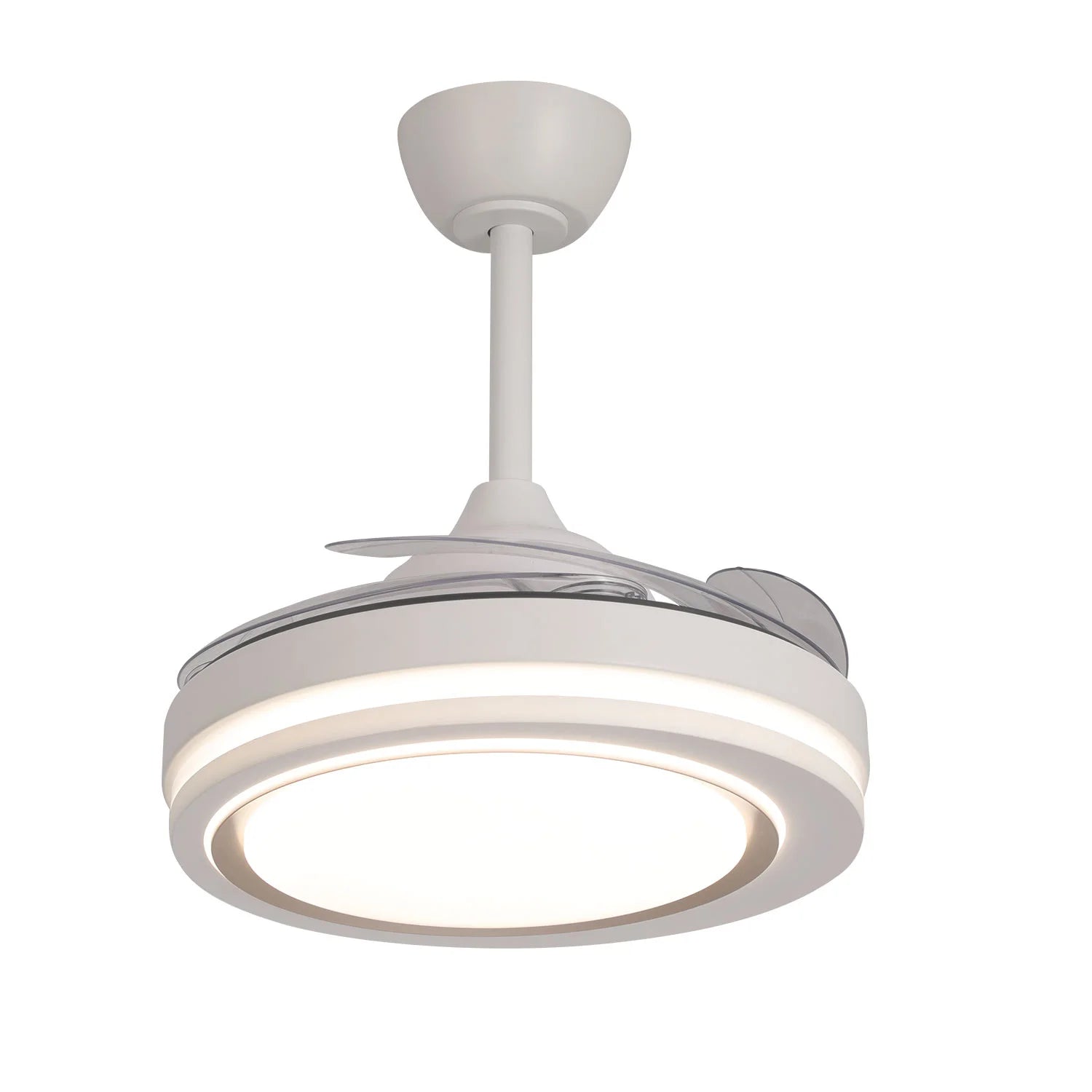 LÚZETE - VENTILATORE A SOFFITTO LED 38W REGOLABILE 4 PALE PIEGHEVOLI HANOI