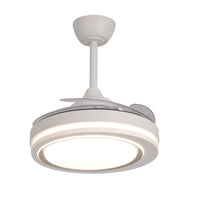 LÚZETE - VENTILATORE A SOFFITTO LED 38W REGOLABILE 4 PALE PIEGHEVOLI HANOI