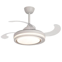 LÚZETE - VENTILATORE A SOFFITTO LED 38W REGOLABILE 4 PALE PIEGHEVOLI HANOI