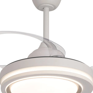 LÚZETE - VENTILATORE A SOFFITTO LED 38W REGOLABILE 4 PALE PIEGHEVOLI HANOI