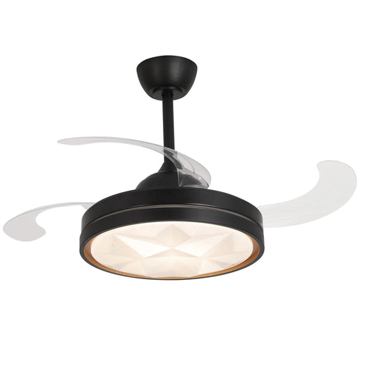 LÚZETE - VENTILATORE A SOFFITTO LED 38W REGOLABILE 4 PALE PLIABILI WELLINGTON