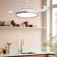 LÚZETE - VENTILATORE A SOFFITTO LED 38W REGOLABILE CON 4 PALE PIEGHEVOLI SKYLER