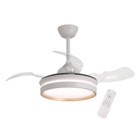 LÚZETE - VENTILATORE DA SOFFITTO CON LUCE LED 24W REGOLABILE MOTORE DC BIANCO CASCADE