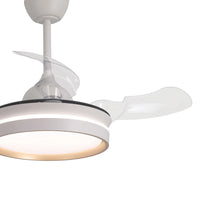 LÚZETE - VENTILATORE DA SOFFITTO CON LUCE LED 24W REGOLABILE MOTORE DC BIANCO CASCADE