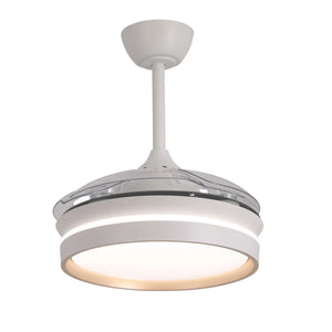 LÚZETE - VENTILATORE DA SOFFITTO CON LUCE LED 24W REGOLABILE MOTORE DC BIANCO CASCADE
