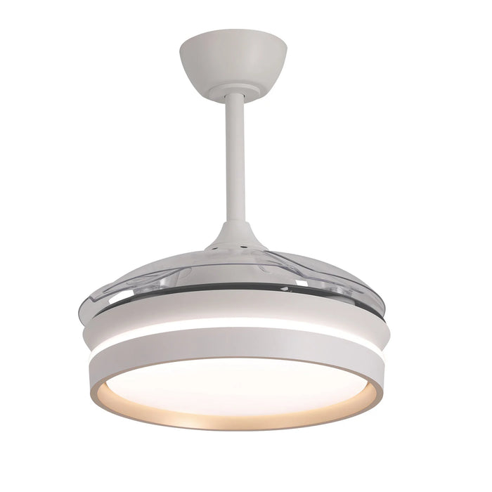 LÚZETE - VENTILATORE DA SOFFITTO CON LUCE LED 24W REGOLABILE MOTORE DC BIANCO CASCADE