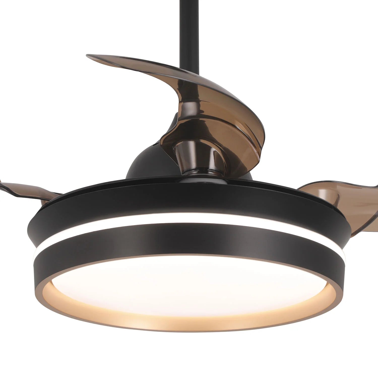 LÚZETE - VENTILATORE DA SOFFITTO CON LUCE LED 24W REGOLABILE MOTORE DC NERO CASCADE