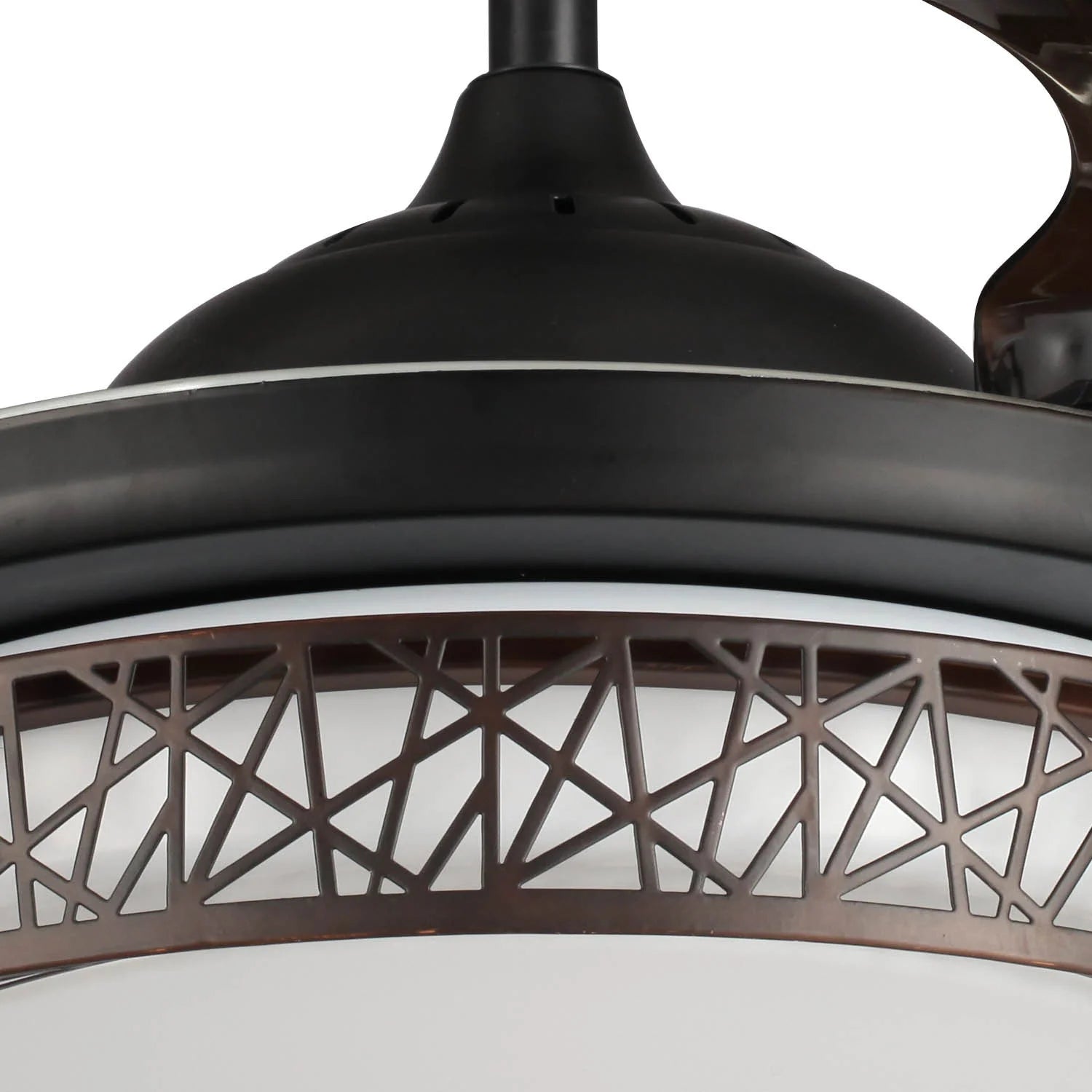 LÚZETE - VENTILATORE DA SOFFITTO CON LUCE LED 32W 4 PALE PLEGABILI FORREST MARRONE