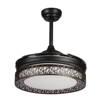 LÚZETE - VENTILATORE DA SOFFITTO CON LUCE LED 32W 4 PALE PLEGABILI FORREST MARRONE