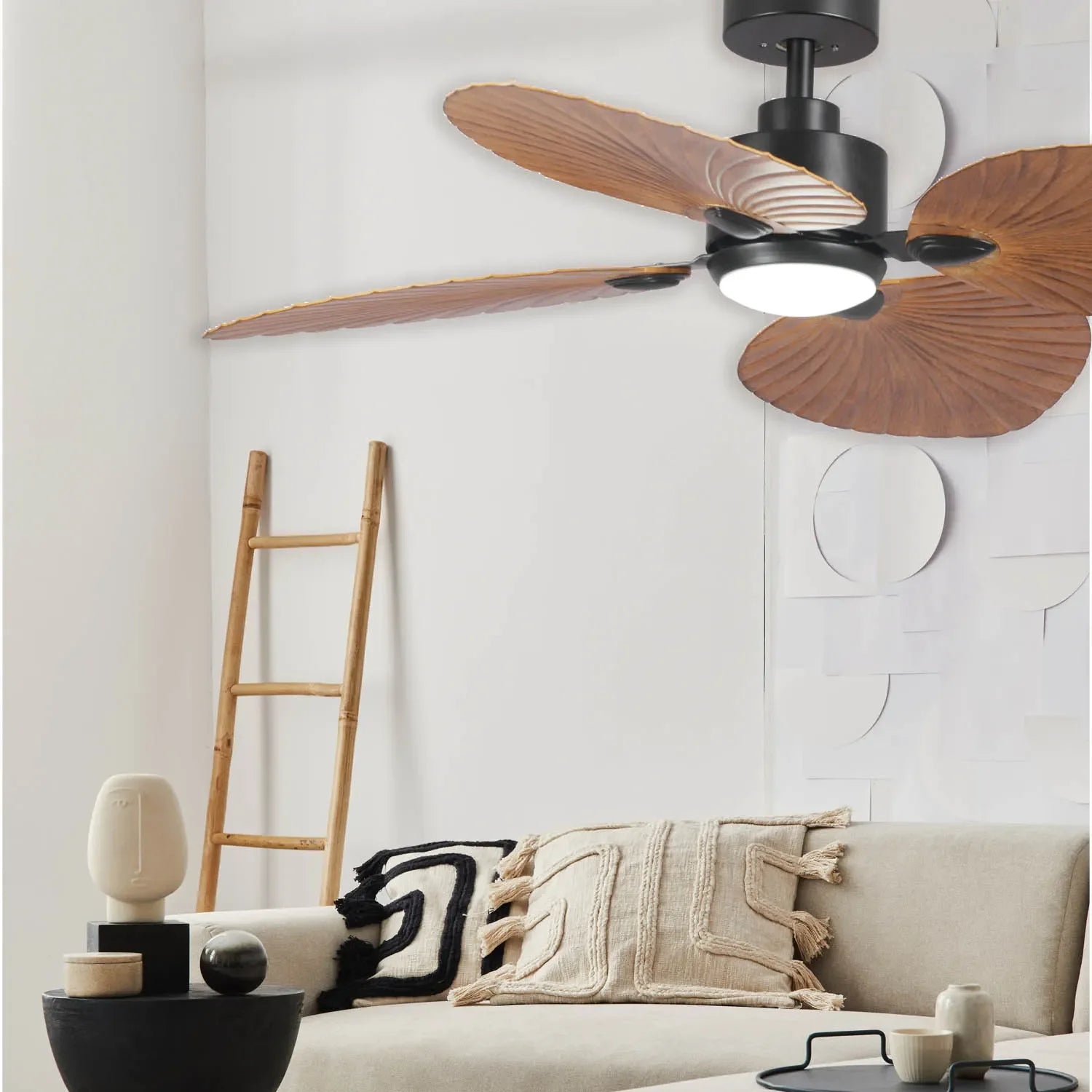 LÚZETE - VENTILATORE DA SOFFITTO LED 18W REGOLABILE 4 PALE MOTORE DC LAGOS