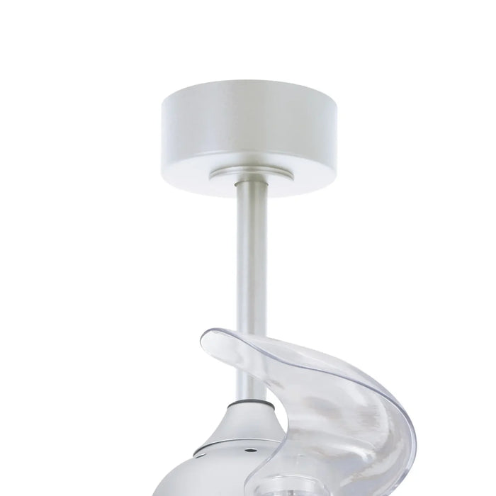 LÚZETE - VENTILATORE DA SOFFITTO LED 24W REGOLABILE ARGENTO 4 PALE PIEGHEVOLI MOTORE DC PALMA