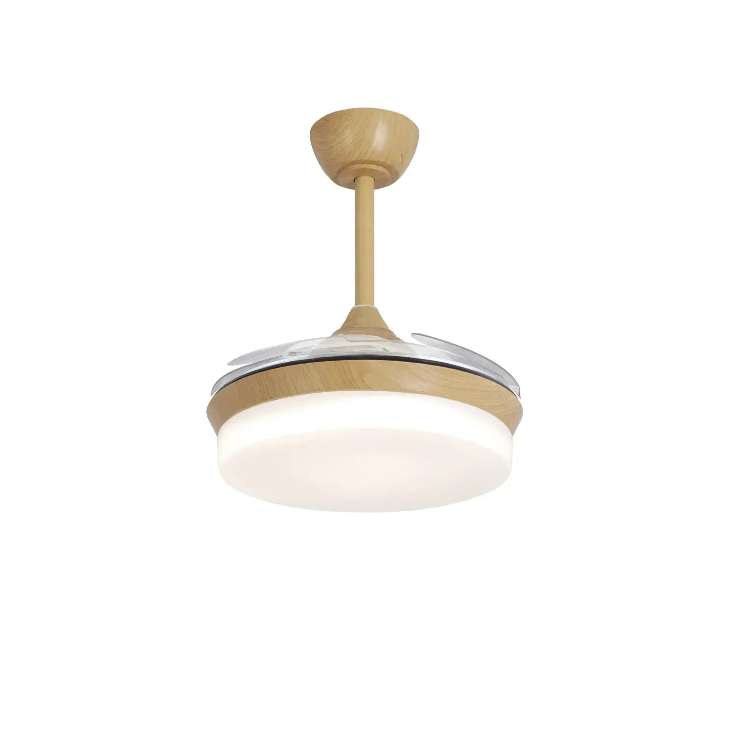 LÚZETE - VENTILATORE DA SOFFITTO LED 24W REGOLABILE COLORE LEGNO 4 PALE PLEGHEVOLI GERALDTON