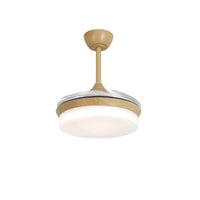 LÚZETE - VENTILATORE DA SOFFITTO LED 24W REGOLABILE COLORE LEGNO 4 PALE PLEGHEVOLI GERALDTON