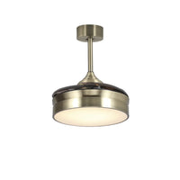 LÚZETE - VENTILATORE DA SOFFITTO LED 24W REGOLABILE IN BRONZO ANTICATO CON 4 PALE PIEGHEVOLI E MOTORE DC PALMA
