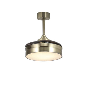LÚZETE - VENTILATORE DA SOFFITTO LED 24W REGOLABILE IN BRONZO ANTICATO CON 4 PALE PIEGHEVOLI E MOTORE DC PALMA