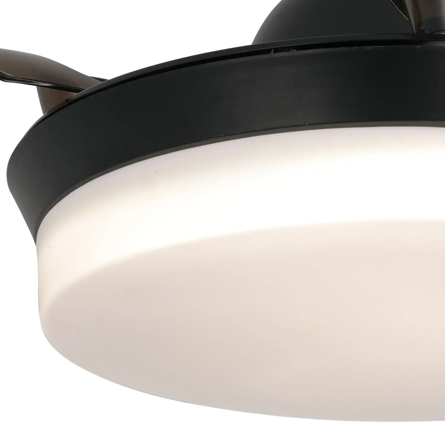 LÚZETE - VENTILATORE DA SOFFITTO LED 24W REGOLABILE NERO CON 4 PALE PIEGHEVOLI GERALDTON