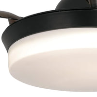 LÚZETE - VENTILATORE DA SOFFITTO LED 24W REGOLABILE NERO CON 4 PALE PIEGHEVOLI GERALDTON