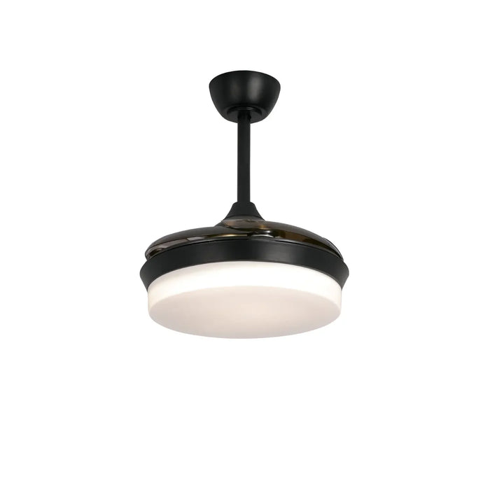 LÚZETE - VENTILATORE DA SOFFITTO LED 24W REGOLABILE NERO CON 4 PALE PIEGHEVOLI GERALDTON