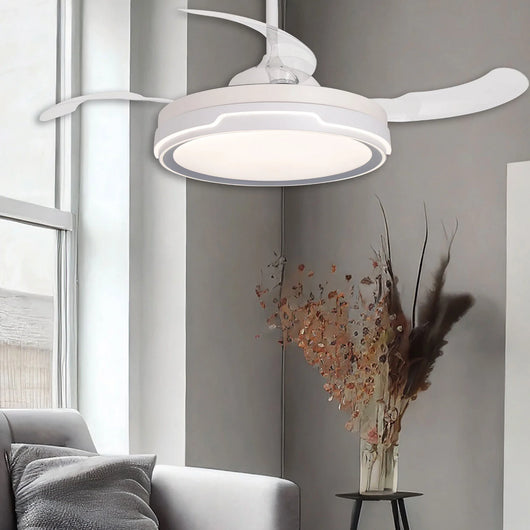 LÚZETE - VENTILATORE DA SOFFITTO LED 35W 4 PALE RITRAIBILI WIFI CHARLESTON