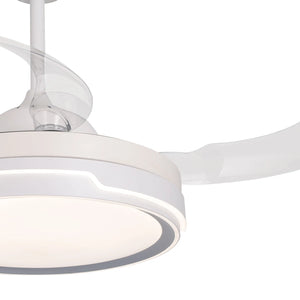 LÚZETE - VENTILATORE DA SOFFITTO LED 35W 4 PALE RITRAIBILI WIFI CHARLESTON