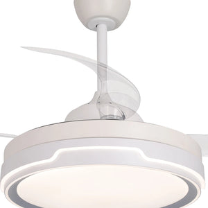 LÚZETE - VENTILATORE DA SOFFITTO LED 35W 4 PALE RITRAIBILI WIFI CHARLESTON