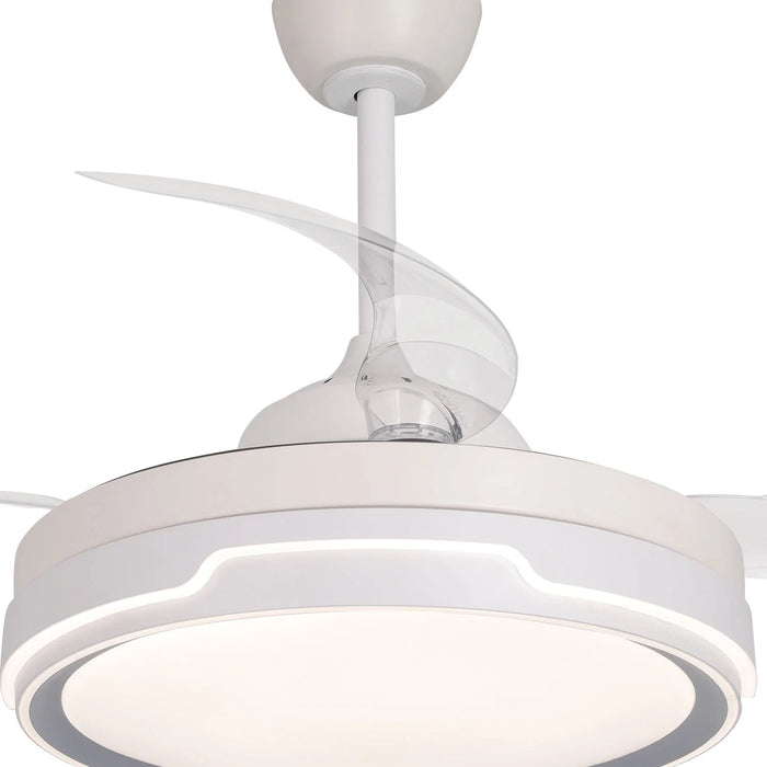 LÚZETE - VENTILATORE DA SOFFITTO LED 35W 4 PALE RITRAIBILI WIFI CHARLESTON
