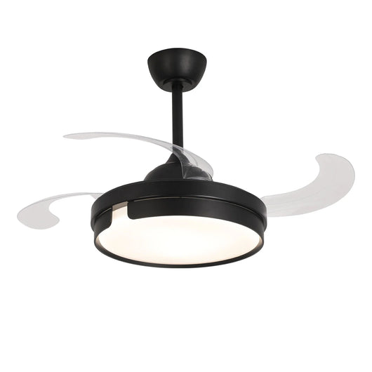 LÚZETE - VENTILATORE DA SOFFITTO LED 38W REGOLABILE 4 PALE PIEGHEVOLI NASHVILLE