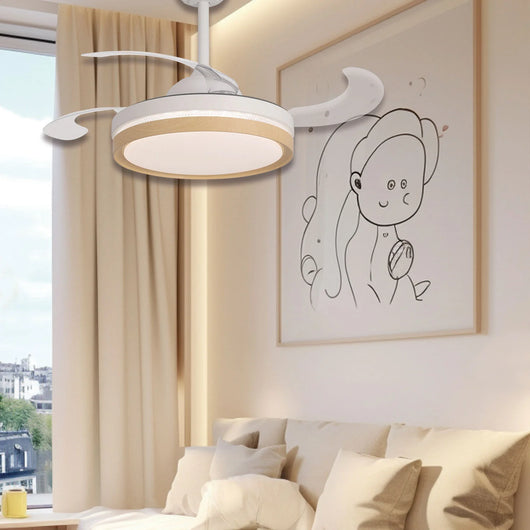 LÚZETE - VENTILATORE DA SOFFITTO LED 38W REGOLABILE 4 PALE PIEGHEVOLI TUCSON