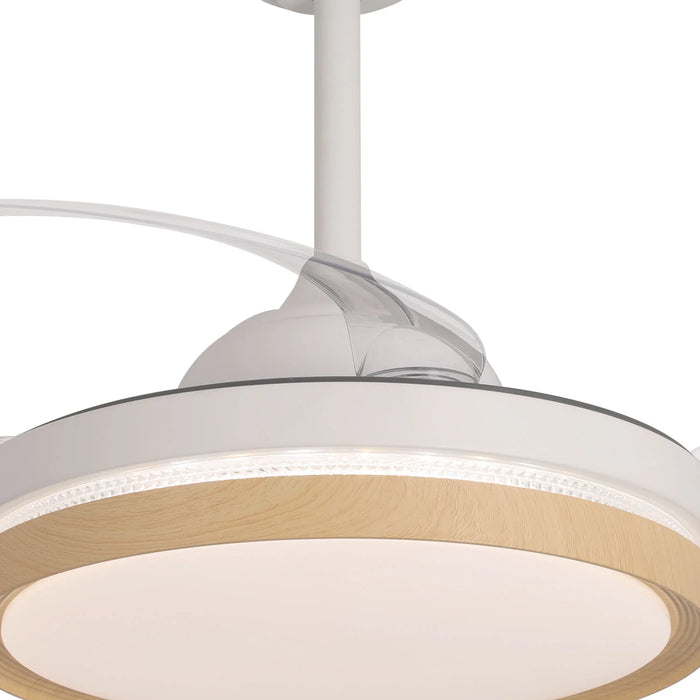 LÚZETE - VENTILATORE DA SOFFITTO LED 38W REGOLABILE 4 PALE PIEGHEVOLI TUCSON