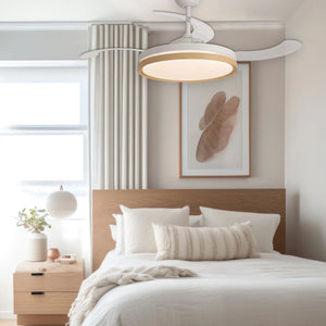 LÚZETE - VENTILATORE DA SOFFITTO LED 48W REGOLABILE 4 PALE PLEGABILI TUCSON