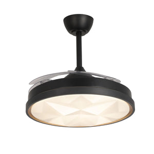 LÚZETE - VENTILATORE DA SOFFITTO LED 48W REGOLABILE CON 4 PALE PIEGHEVOLI WELLINGTON