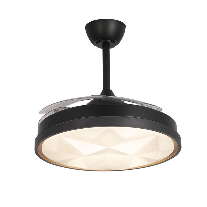 LÚZETE - VENTILATORE DA SOFFITTO LED 48W REGOLABILE CON 4 PALE PIEGHEVOLI WELLINGTON