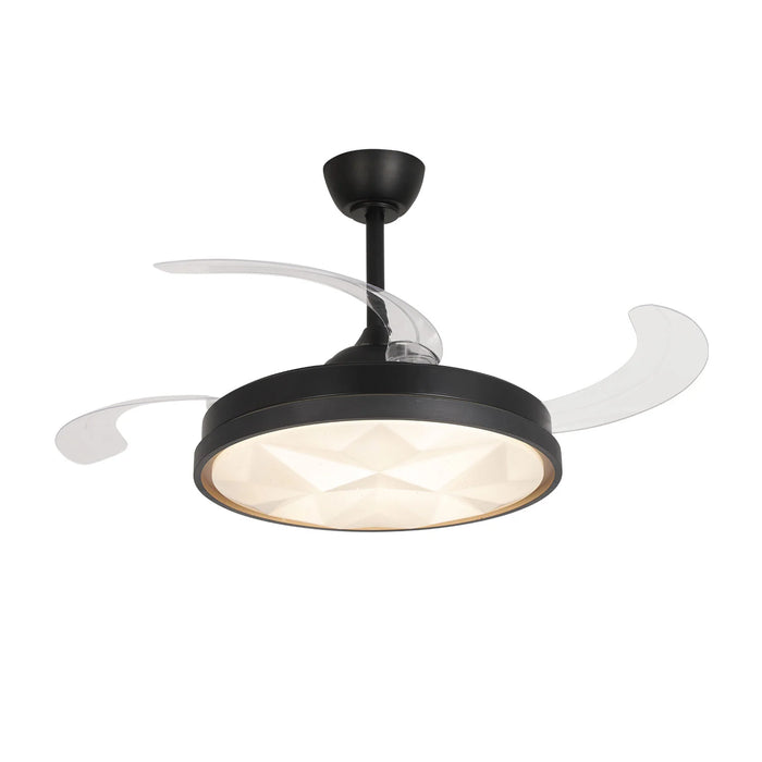 LÚZETE - VENTILATORE DA SOFFITTO LED 48W REGOLABILE CON 4 PALE PIEGHEVOLI WELLINGTON