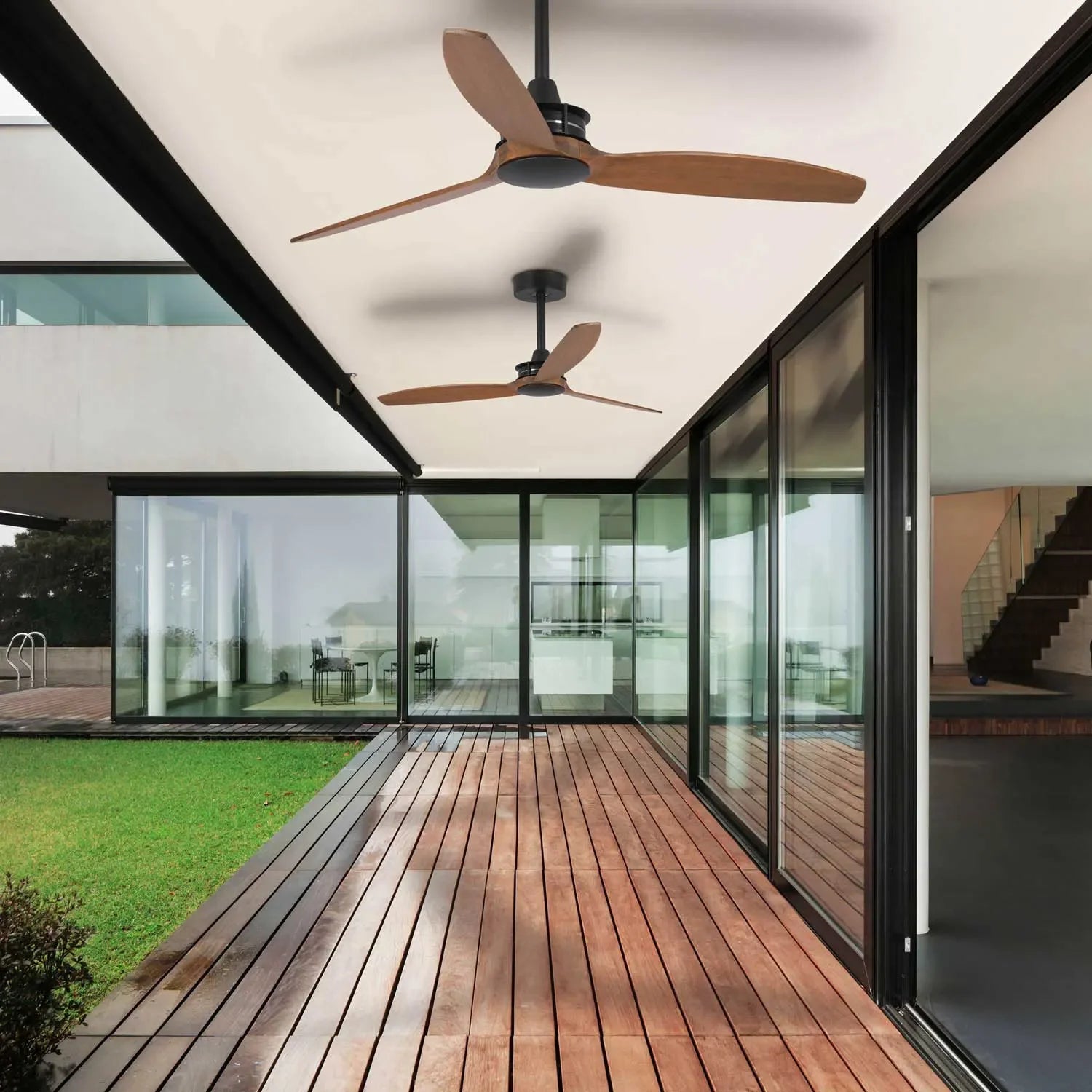 LÚZETE - VENTILATORE DA SOFFITTO SENZA LUCE 3 PALE LEGNO MOTORE DC WINSTON