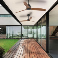 LÚZETE - VENTILATORE DA SOFFITTO SENZA LUCE 3 PALE LEGNO MOTORE DC WINSTON