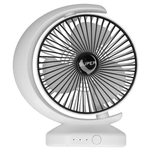 Trade Shop - Ventilatore Da Tavolo Usb Silenziosa Con Rotazione Testa Flusso D'aria A 3 Livelli -