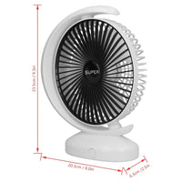 Trade Shop - Ventilatore Da Tavolo Usb Silenziosa Con Rotazione Testa Flusso D'aria A 3 Livelli -
