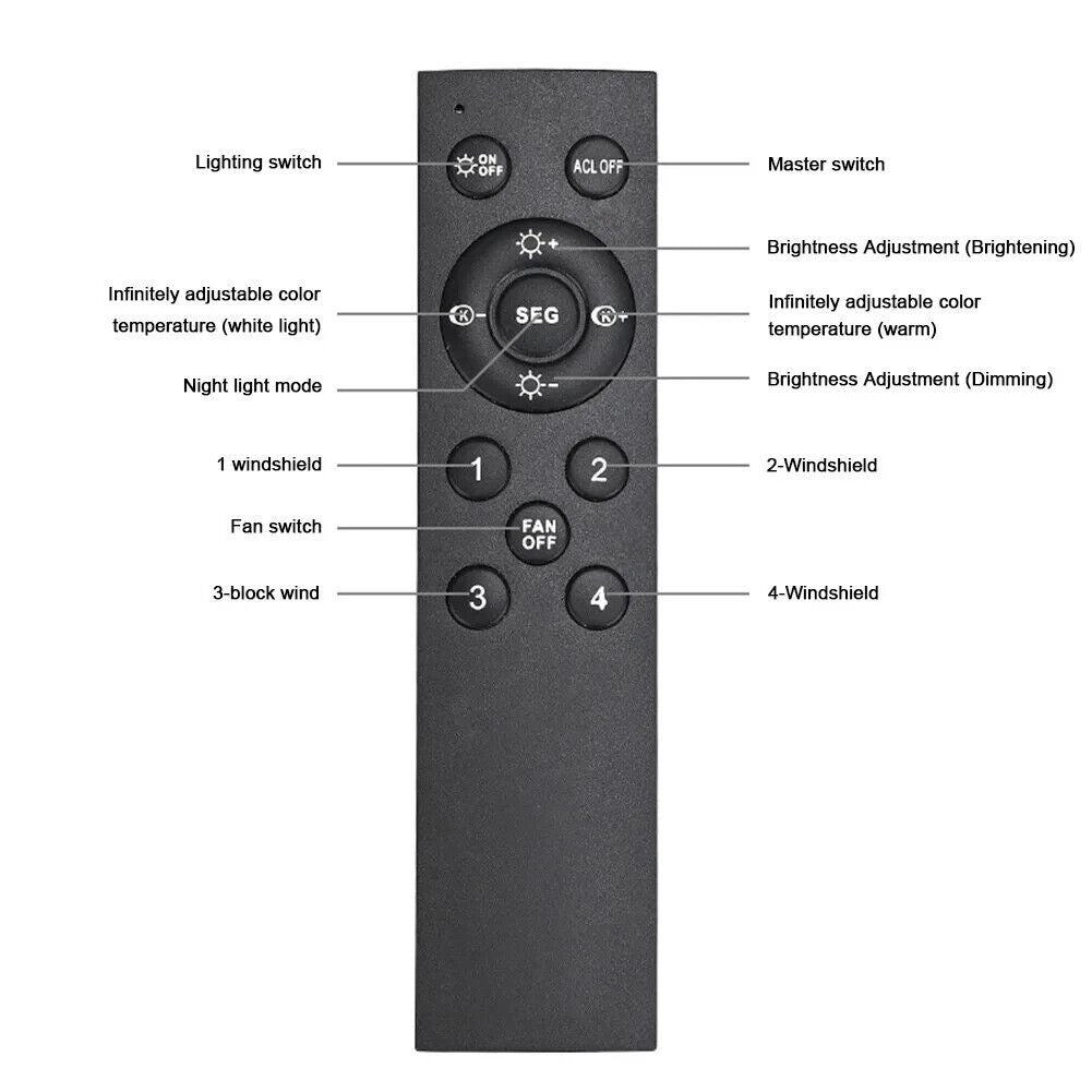 Ventilatore lampada led E27 dimmerabile 3 COLORI LUCE 45W con telecomando 30cm - ZENCOCCO