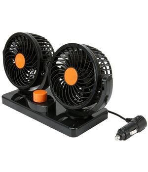 Ventilatore Per Auto Portatile Con Base Doppia Velocità ' Rotazione 12v         