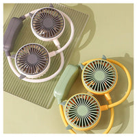 Trade Shop - Ventilatore Portatile Da Appendere Al Collo 2 Velocità Usb Ricaricabile Per Sport Viaggi -