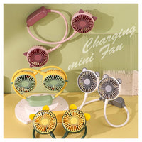 Trade Shop - Ventilatore Portatile Da Appendere Al Collo 2 Velocità Usb Ricaricabile Per Sport Viaggi -