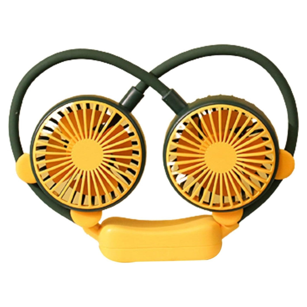 Trade Shop - Ventilatore Portatile Da Appendere Al Collo 2 Velocità Usb Ricaricabile Per Sport Viaggi -