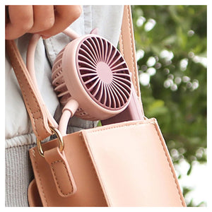Trade Shop - Ventilatore Portatile Da Appendere Al Collo 2 Velocità Usb Ricaricabile Per Sport Viaggi -