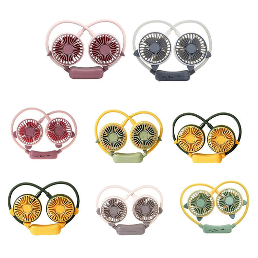 Trade Shop - Ventilatore Portatile Da Appendere Al Collo 2 Velocità Usb Ricaricabile Per Sport Viaggi -
