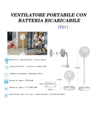 Ventilatore Portatile P21 Batteria Ricaricabile Salvaspazio Pieghevole Silenzioso         