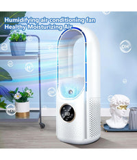 Ventilatore Tavolo Umidificazione Usb Portatile Multifunzionale 6 Velocità  Bianco         