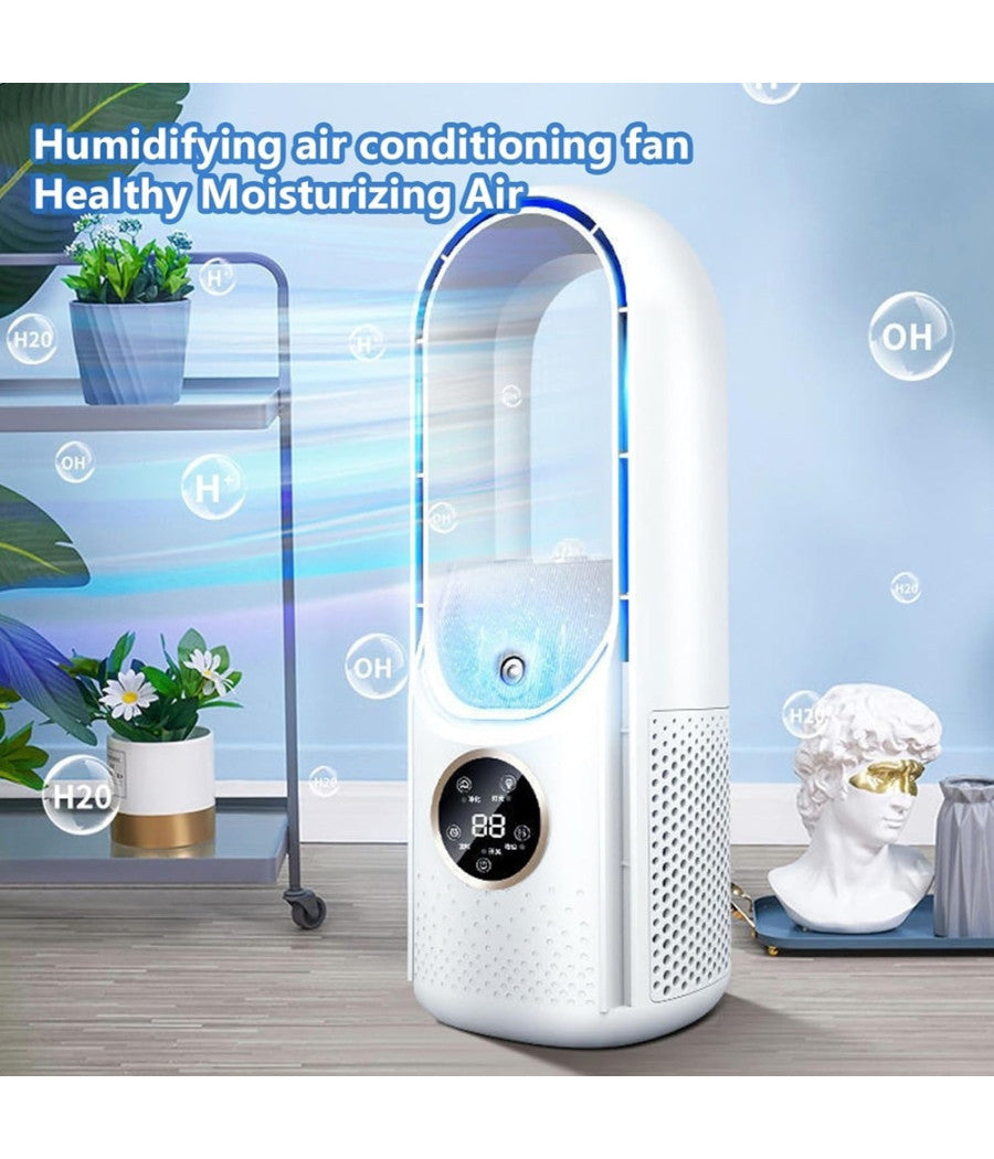 Ventilatore Tavolo Umidificazione Usb Portatile Multifunzionale 6 Velocità  Bianco         