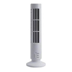 Trade Shop - Ventilatore Verticale A Torre Senza Pale Portatile Ricarica Usb 3w 2 Velocita' 11x34cm -